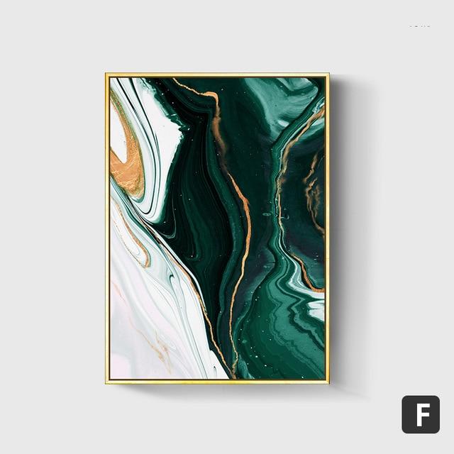 Abstract Teal Green Canvas Art Painting