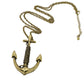 Galiano - Bronze/Vintage Silver Anchor Pendant long necklace - Indigo-Temple