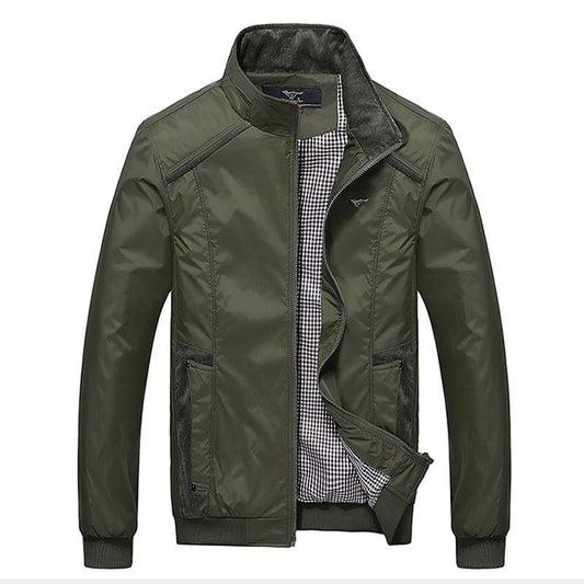 Military Slim Fit Polo bomber Jacket  (2 colors) - Indigo-Temple