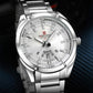 Luxury  Stainless Steel Army Wrist Watch - Indigo-Temple