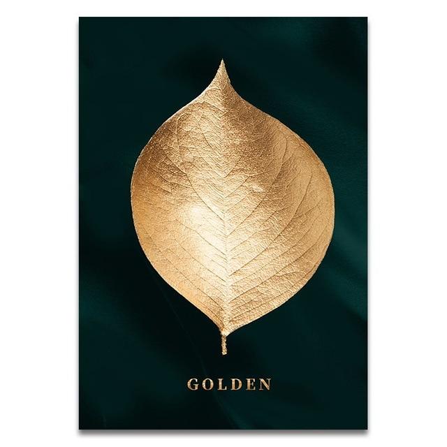 Abstract Golden Leaves Canvas