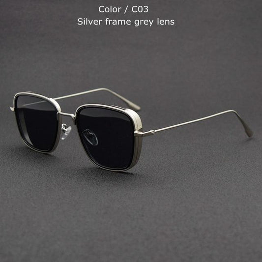 Vintage Square Metal Frame Sunglasses UV400