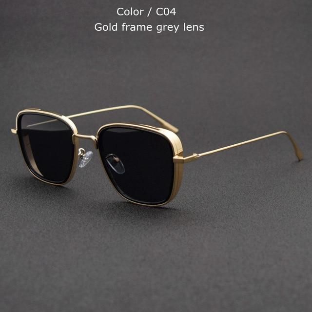 Vintage Square Metal Frame Sunglasses UV400