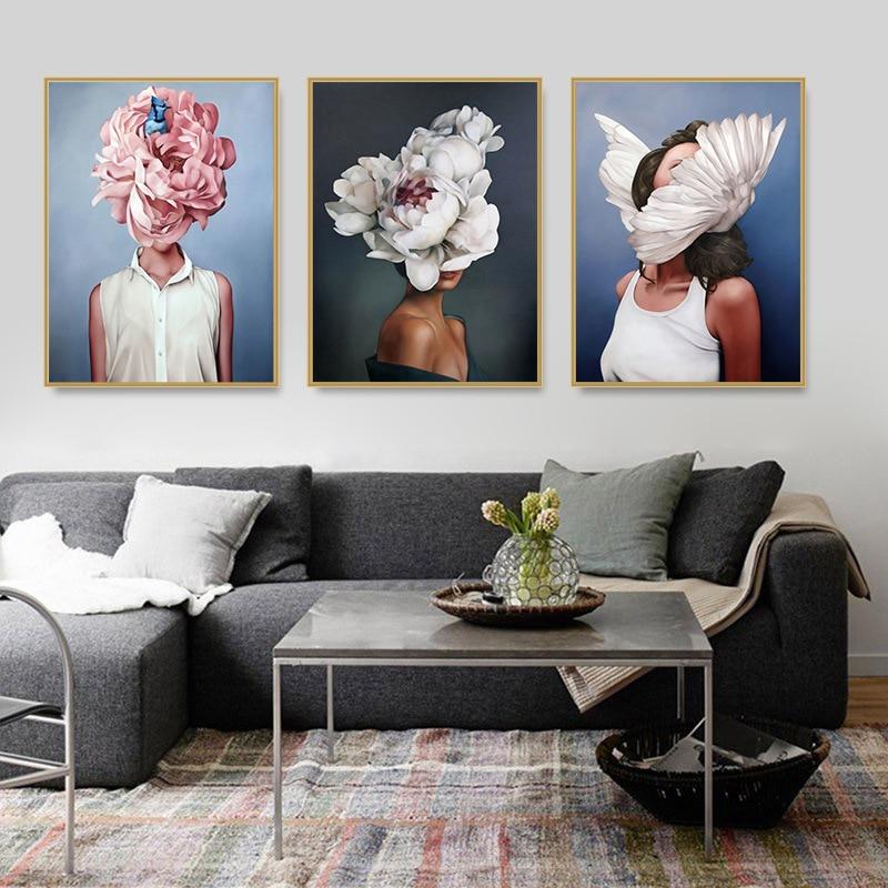 Lady Flower Art Canvas Painting