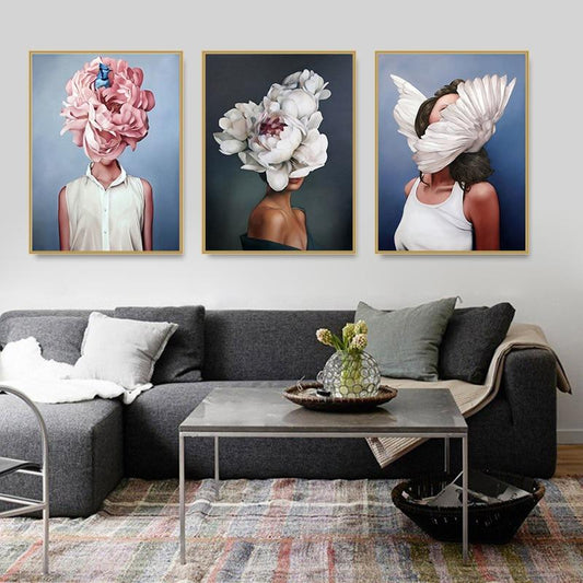 Lady Flower Art Canvas Painting