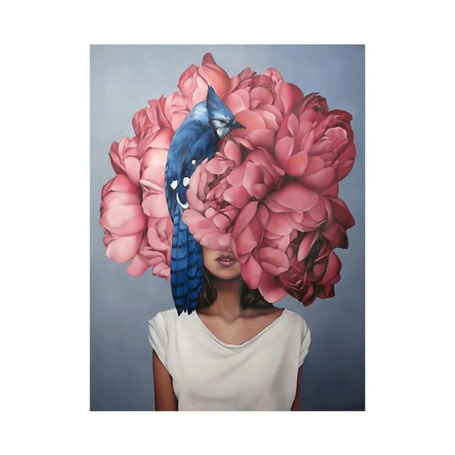 Lady Flower Art Canvas Painting