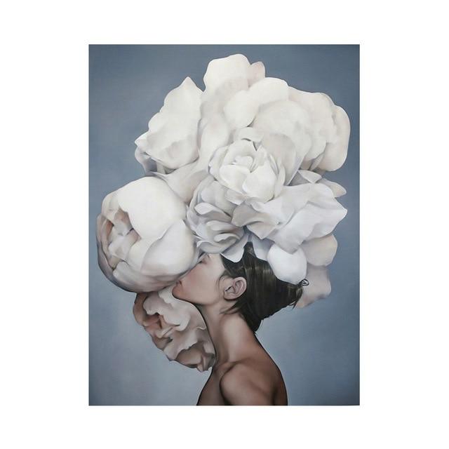 Lady Flower Art Canvas Painting