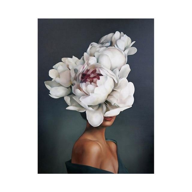 Lady Flower Art Canvas Painting