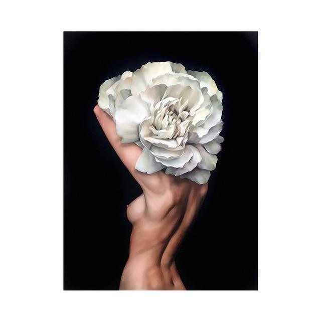 Lady Flower Art Canvas Painting