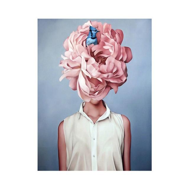 Lady Flower Art Canvas Painting