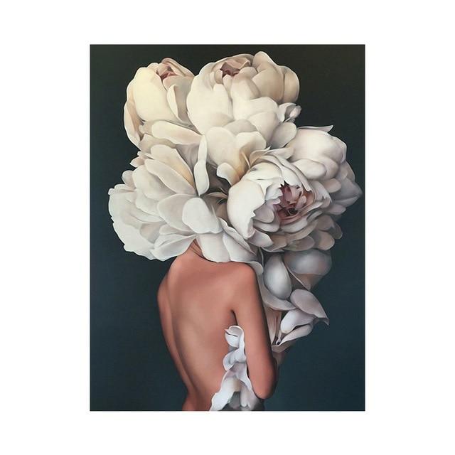 Lady Flower Art Canvas Painting