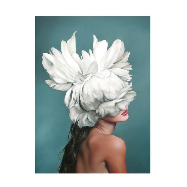 Lady Flower Art Canvas Painting