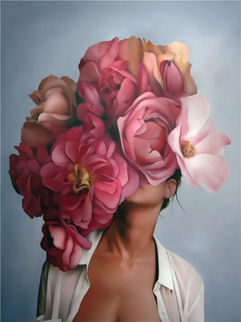 Lady Flower Art Canvas Painting