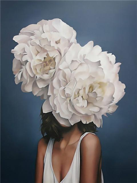 Lady Flower Art Canvas Painting