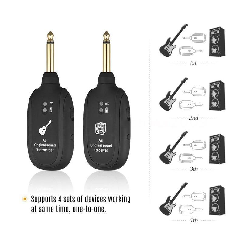 Rechargeable Wireless Guitar Transmitter & Receiver Set