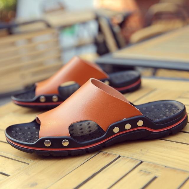 Genuine Leather Casual Sandal For Men