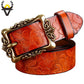 BHK™ Genuine leather Vintage Floral Pin Buckle Belt for women