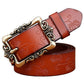 BHK™ Genuine leather Vintage Floral Pin Buckle Belt for women
