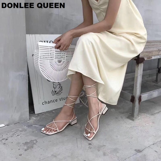 DonleeQueen™  Lace Up Back Strap Sandals