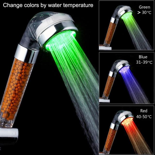 Ionic ™ Mineral Filtered LED Temperature Light Changing Spa Showerhead