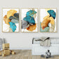 Green, Blue & Golden Ginkgo Biloba Leaves Canvas