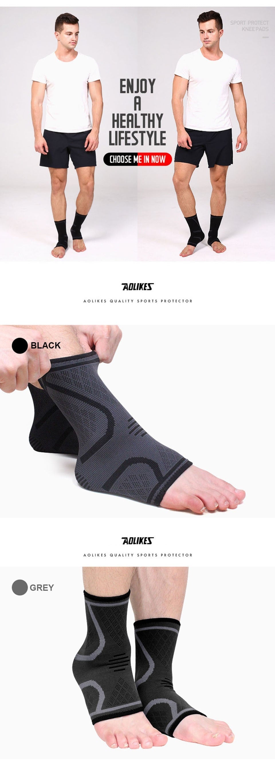 AOLIKES Sports Ankle Elastic Compression Protector (1pc)