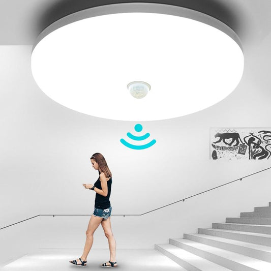 Modern LED Ceiling Lamp with Dynamic PIR Motion Sensor