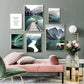 Scandinavian Travel Teal Landscape Canvas