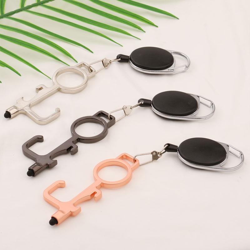 Smart 4 in 1 Touch-less EDC Door Opener With Stretchable Keychain ***2 pcs set***