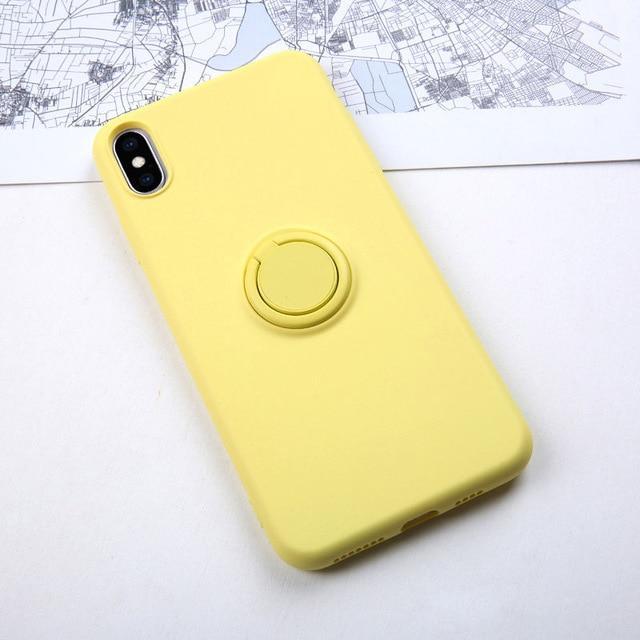 Ring Holder Silicone Case For iPhone