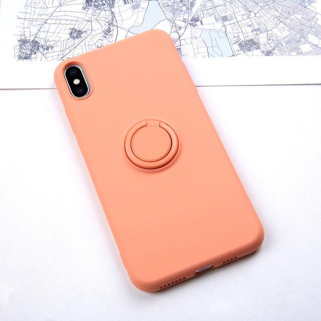 Ring Holder Silicone Case For iPhone