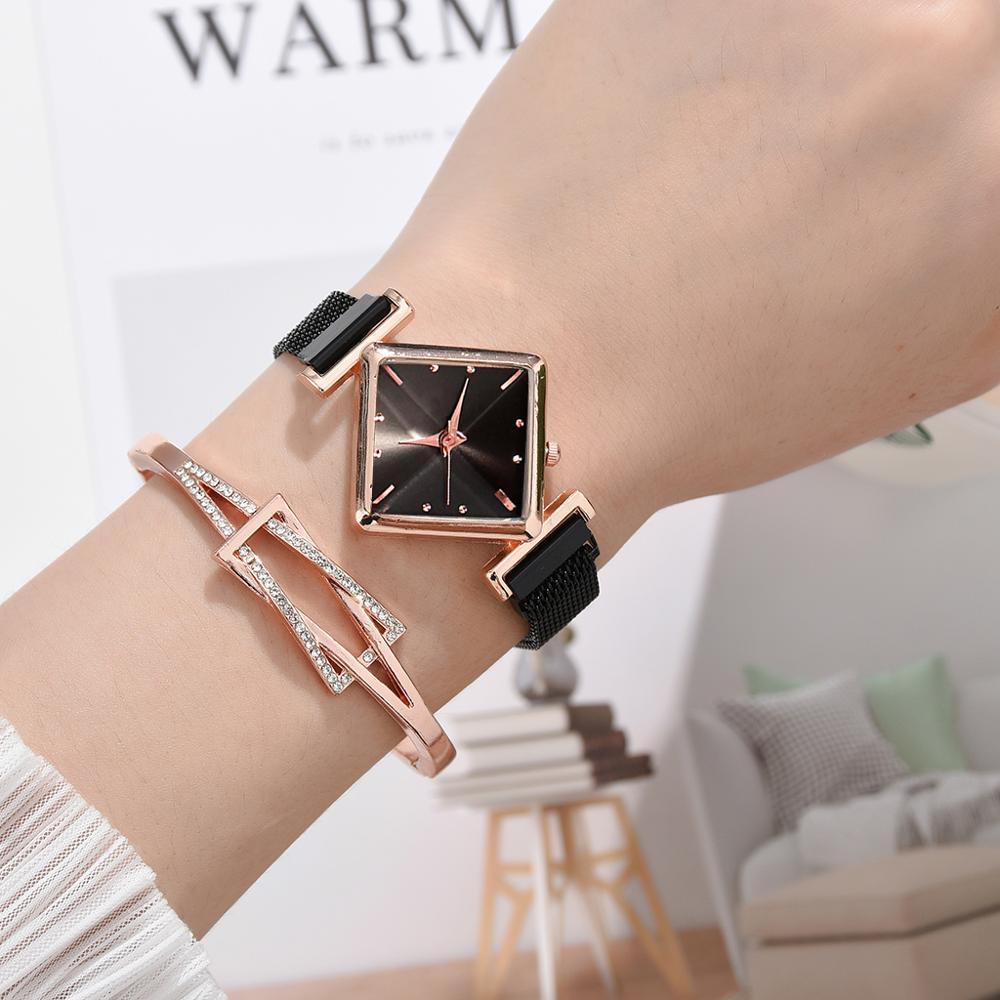 Luxury Women's Square Diamond Watch