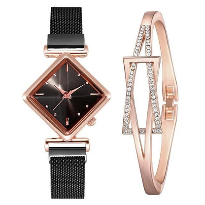 Luxury Women's Square Diamond Watch