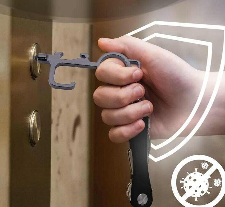 Smart 4 in 1 Touch-less EDC Door Opener With Stretchable Keychain ***2 pcs set***