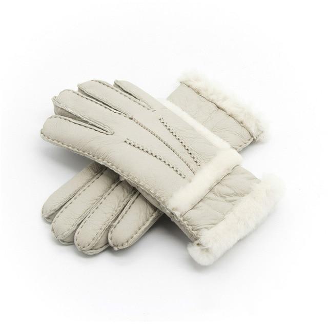 Genuine Leather  Winter Fur Gloves For Women