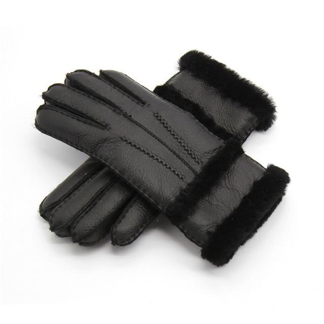 Genuine Leather  Winter Fur Gloves For Women