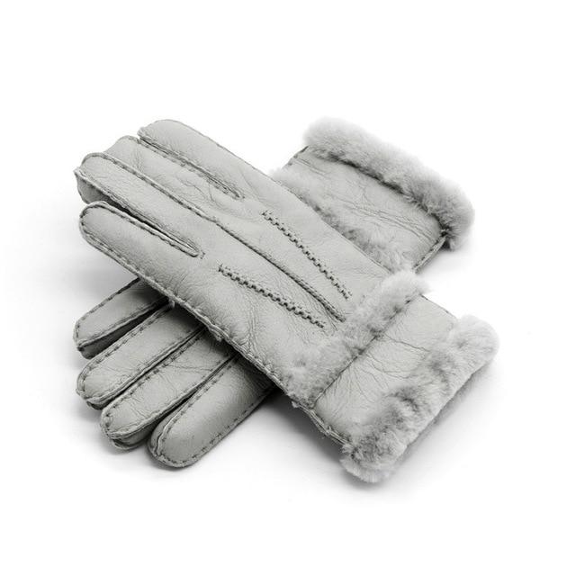 Genuine Leather  Winter Fur Gloves For Women