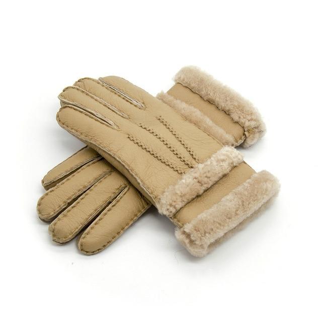 Genuine Leather  Winter Fur Gloves For Women