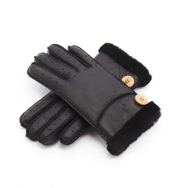 Genuine Leather  Winter Fur Gloves For Women