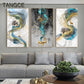 Abstract Nordic Golden Deer Canvas Painting
