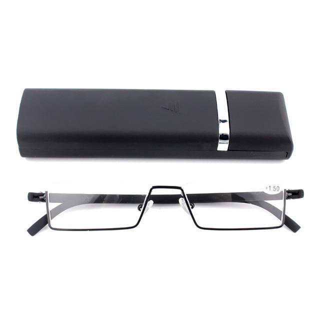 Light Half Frame Prescription Reading Glasses With Case