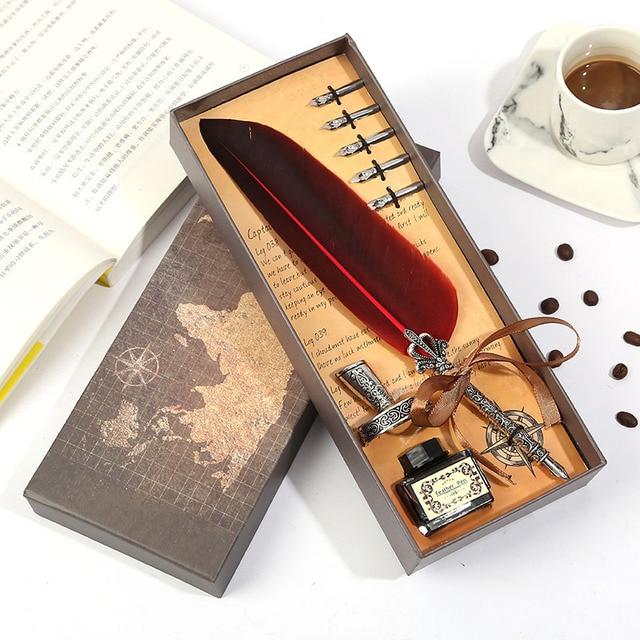 Luxurious Vintage Calligraphy Quill Pen Set