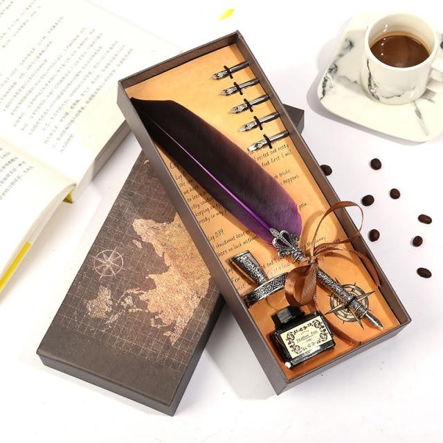 Luxurious Vintage Calligraphy Quill Pen Set