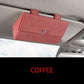 Premium Leather Magnetic Car Glasses Organizer