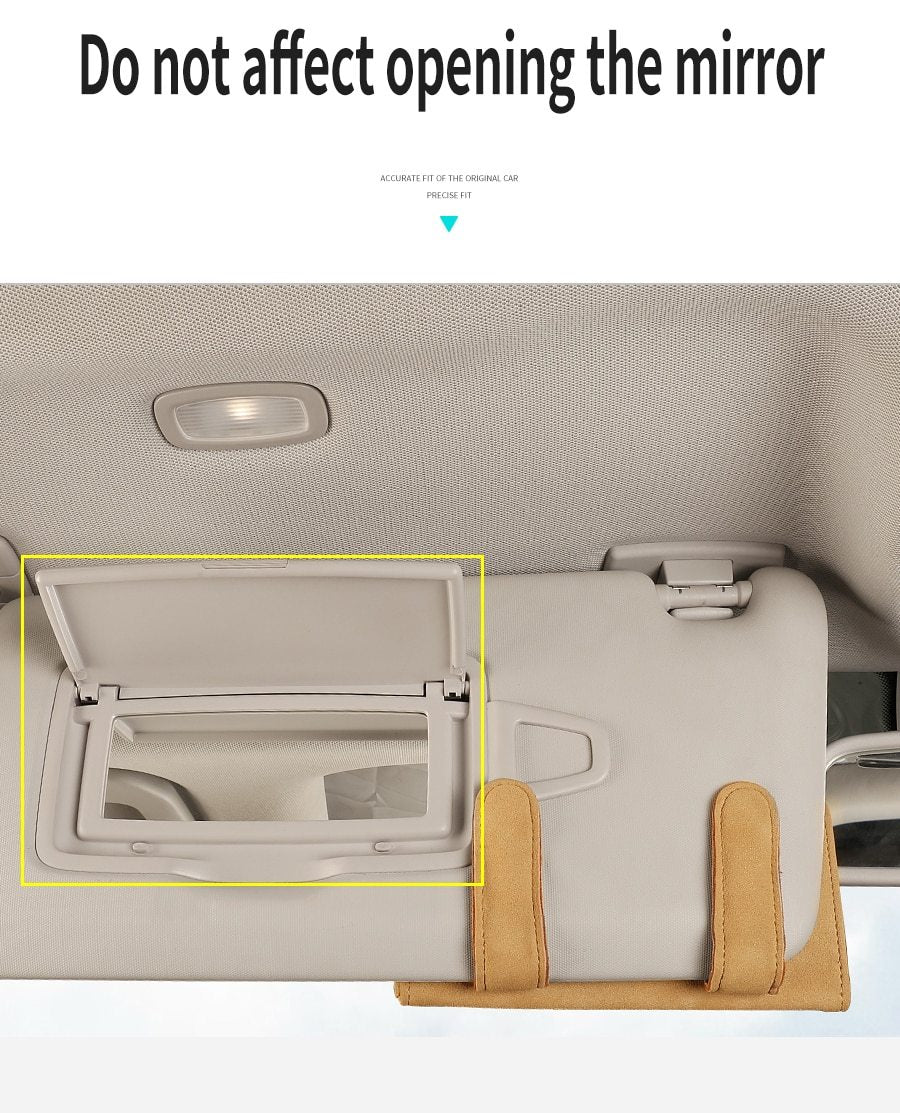 Premium Leather Magnetic Car Glasses Organizer