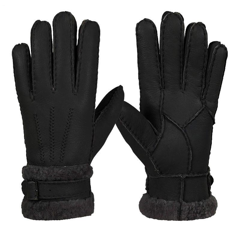 Genuine Leather  Winter Fur Gloves For Women