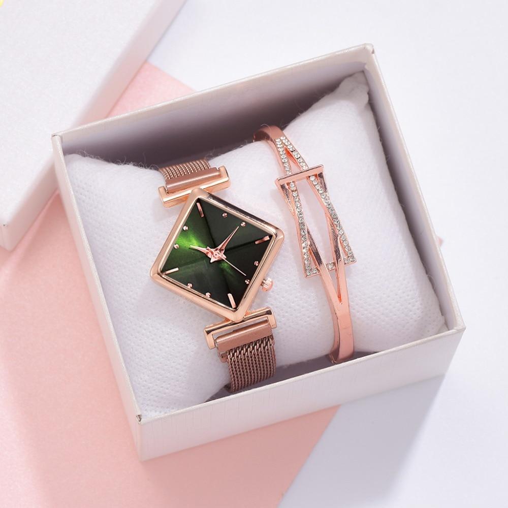 Luxury Women's Square Diamond Watch