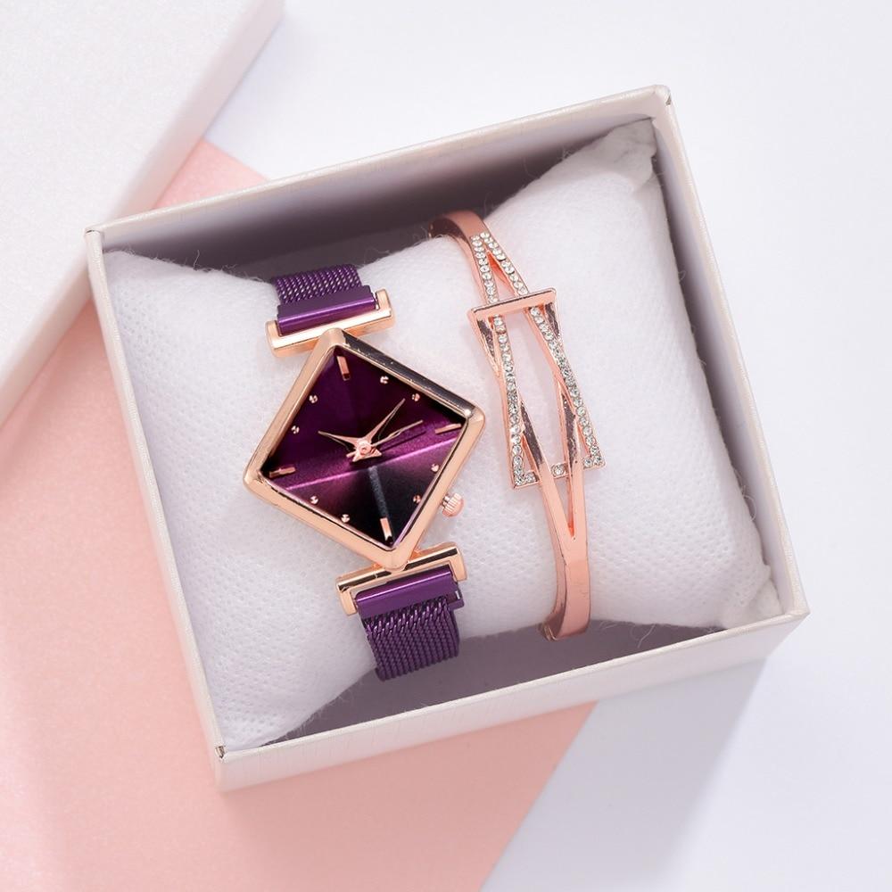 Luxury Women's Square Diamond Watch