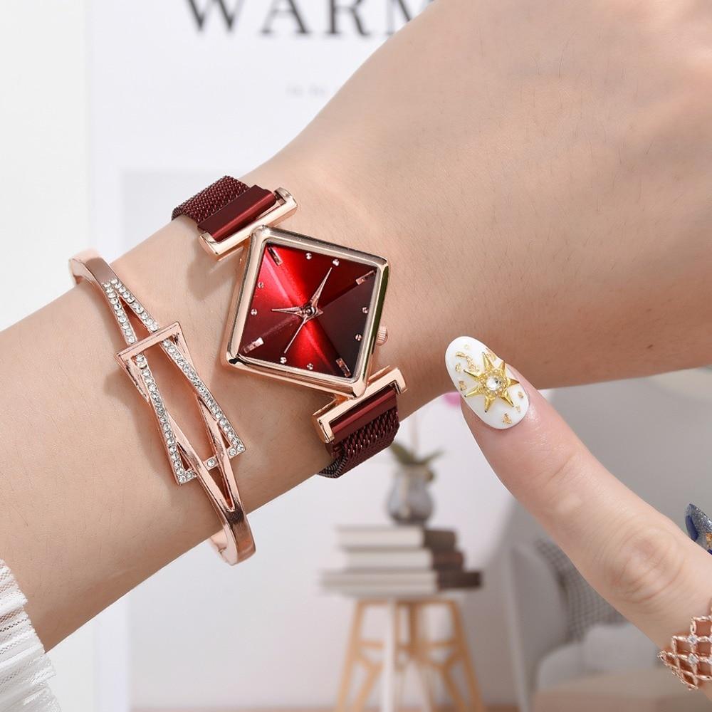 Luxury Women's Square Diamond Watch