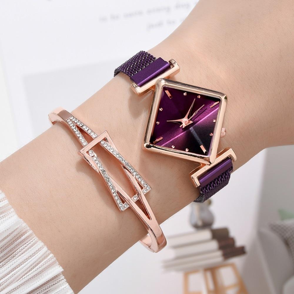 Luxury Women's Square Diamond Watch